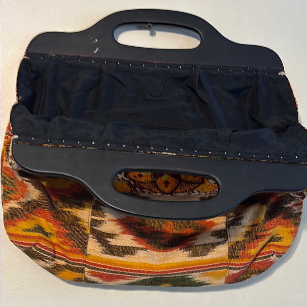 Orange and Brown Southwestern Tote with Geometric Patterns - Picture 3 of 15